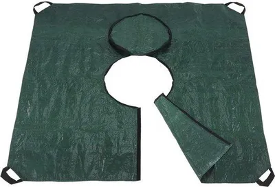 Imagen del producto de Ibenzoa®: Lona para jardín para recoger restos de poda – 145 x 145 cm, polietileno, asas de polipropileno resistentes, cierre de velcro y cremallera, 280 g