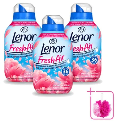 Produktbild von 3 x Lenor Fresh Air Weichspüler - Fleurige Bloesem - Florale Blüte - Sparpackung - 3 Stücke