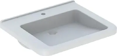 Produktbild von Geberit Selnova Comfort - Waschbecken Square, 650x550 mm, barrierefrei, ohne Überlauf, 1 Hahnloch, Weiß 500.789.01.7