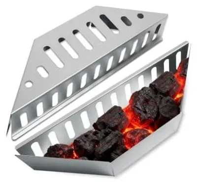 Zdjęcie produktu dla Kosz na węgiel drzewny grill stal nierdzewna 38CM 2 sztuki