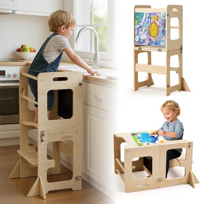 Produktbild von Lern- und Spieltürme für Kinder – Faltbarer Montessori-Lernständer – (Holz)