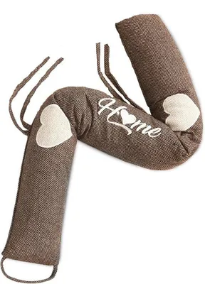 Produktbild von Famanu Zugluftstopper für Tür gegen Kälte und Zugluft, waschbar und wiederverwendbar, 90 cm, Stoff, braun