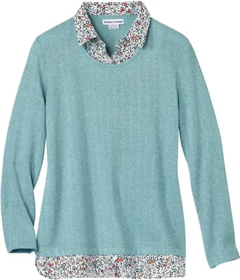 Image de Atlas for Women - Pull 2 en 1 pour femme AF1585 (48 FR - 50 FR) (Turquoise)