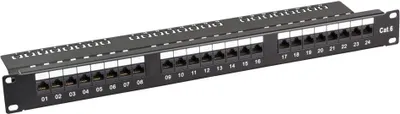 Immagine prodotto di EFB Patchpanel Cat.6 UTP 19"/1HE 24xRJ45 schwarz