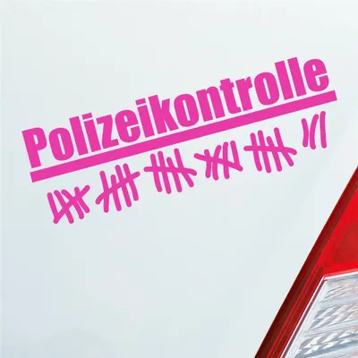 Produktbild von Auto Aufkleber Polizeikontrolle Radar  Strichliste 15x5 cm Pink Sticker Heckscheibenaufkleber
