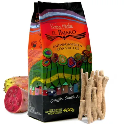 Immagine prodotto di Yerba Mate El Pajaro Ashwagandha con Cactus 400g ORANŻADA