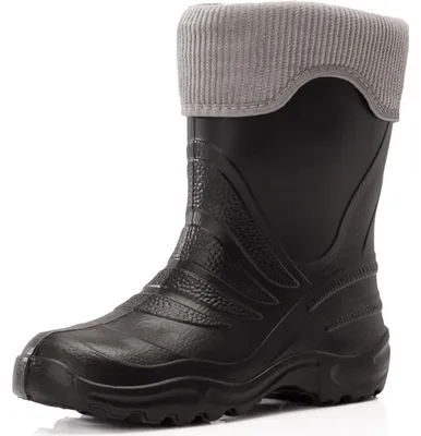Produktbild von Ladeheid Kinder Mädchen Jungen federleichte Eva Thermo Gummistiefel gefüttert LA-861 (Schwarz/Grau, 22/23)