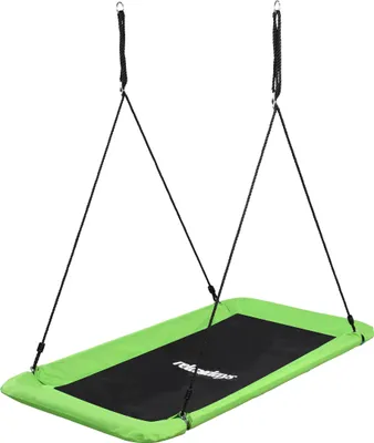 Immagine prodotto di Altalena a nido Relaxdays, quadrata, per bambini e adulti, 150 kg, altalena per più bambini da esterno, L: 150 x 80 cm, verde
