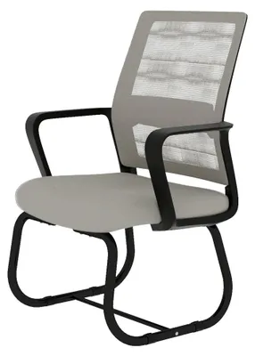 Immagine prodotto di Sedia da ufficio ergonomica - Sedia da scrivania - Grigio e nero - Tessuto e rete - Struttura in metallo - Seduta imbottita - Ideale per l'ufficio domestico