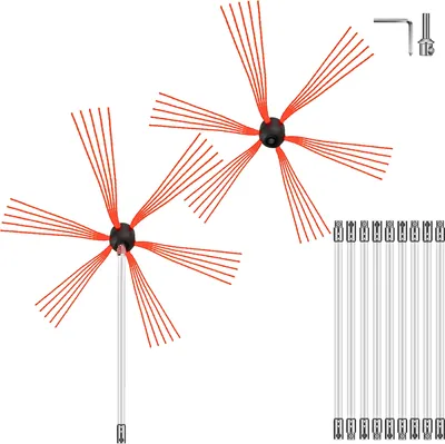 Image de VEVOR 10M Brosse de cheminée en nylon Brosse de tuyau de poêle Brosse de cheminée Balai de cheminée