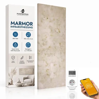 Produktbild von Marwona Jura Silver Infrarotheizung 800 W mit WiFi-Thermostat – Germany