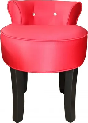 Produktbild von Casa Padrino Designer Hocker Boston Rot/Schwarz mit Bling Bling Steinen - Barock Schminktisch Stuhl, 56 cm hoch