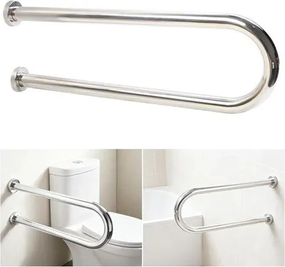 Obrázok produktu pre Pomôcka do sprchy, z nehrdzavejúcej ocele, 60 cm, protišmyková, pre seniorov, tehotné ženy a osoby so zdravotným postihnutím