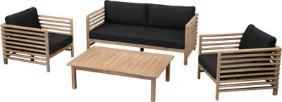 Produktbild von Inko 4-teilige Lounge-Sitzgruppe Jasper Akazienholz Teak-Optik mit Tisch 120x80 cm Loungegruppe