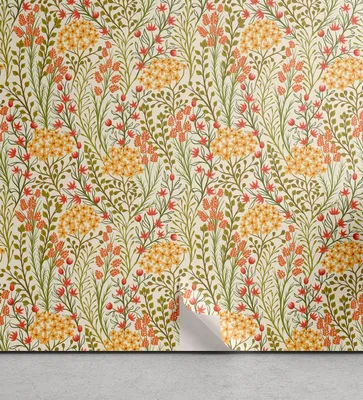 Produktbild von ABAKUHAUS Blume abziehbare & klebbare Tapete für Zuhause, Alte Weinlese Ivy Flieder, selbstklebendes Wohnzimmer Küchenakzent, 33 cm x 90 cm, Mehrfarbig