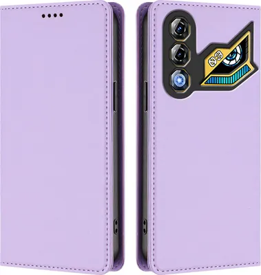 Produktbild von Handyhülle für ZTE nubia Neo 3 GT, Kunstleder Klapphülle Stoßfeste Magnetische Hülle mit Ständer Violett