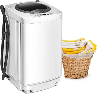 Produktbild von GOPLUS Waschmaschine mit 3,5 kg Fassungsvermögen, Waschvollautomat mit 5 Programme & 3 Wasserstand, Miniwaschmaschine, 43x43x75cm