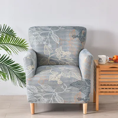 Produktbild von （Qiushui Yiren）Elastischer Sofabezug Bedruckte Polyester Sofabezüge Möbelschutz Rutschfest Weich 1-Sitzer Sofa-Überwürfe Stretchhusse