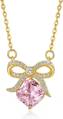 Immagine prodotto di Collana in argento sterling 925 con un grande zircone rosa