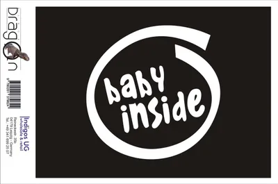 Produktbild von Aufkleber / Autoaufkleber - JDM / Die cut / Auto / OEM - Baby inside - 120X120 mm weiß - Heckscheibe / Heckscheibenaufkleber