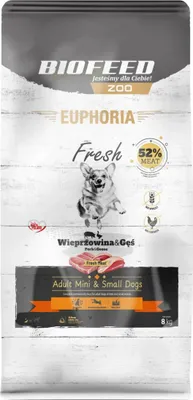 Produktbild von Trockenfutter für Hunde BIOFEED Euphoria Mini & Small Schweine- und Gänsefleisch 8 kg