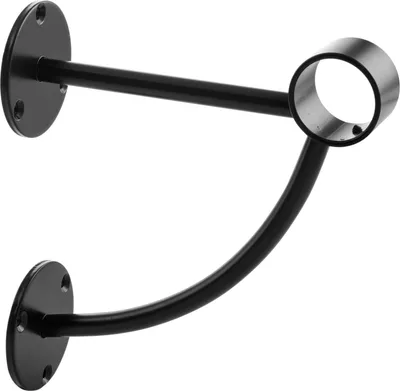 Produktbild von Bar-Reling Wandstütze mit Diagonalstrebe Wien für Rohr-ø 38 mm, Stahl Schwarz