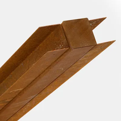 Produktbild von BambusBASIS Modul5 Mittelpfosten für Zaunfeld 92 - 140 cm, Cortenstahl, z. Einbet