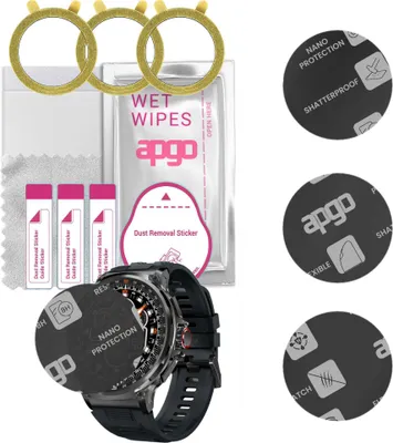 Produktbild von apgo 3 Stück Schutzglas, Matt, kompatibel mit Colmi V69 Smartwatch, Hybrid 8H, Ersatz für Hartglas, Displayschutzglas, Bildschirmschutz, Displayschutz, kratzfest