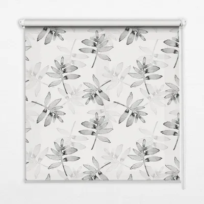 Produktbild von Seitenzug-Rollo Fensterrollo Jalousie - Thermo-Rollo Verdunkelungsrollo - 140x180 cm - Grau skizzierte Blätter