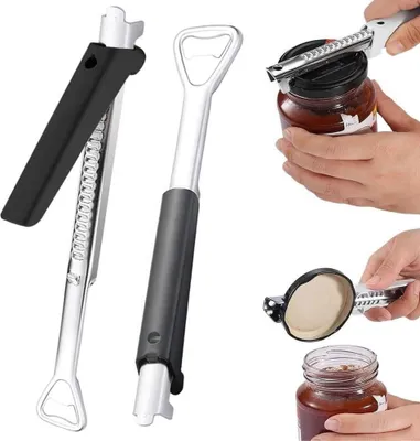 Produktbild von Manuelle Dosenöffner aus Edelstahl - Set von 2 - Verstellbar und Professionell - Geeignet für Schwache Hände und Arthritis