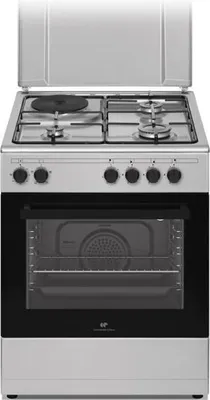 Image de Cuisinière Mixte CONTINENTAL EDISON CECM60FCS, 3 Gaz + 1 Électrique, 59.8 x 61 x 83 cm, Four Électrique Convection Naturelle, Silver