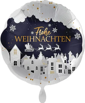 Produktbild von Folienballon Frohe Weihnachten Ø 43cm schwarz weiß