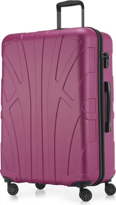 Image de Suitline - Valise de voyage grande extensible, valise XL 4 roulettes, valise à roulettes coque rigide, trolley Hardcase Check-In Bagages 20-23 kg, sangle 158 cm, TSA,Magenta