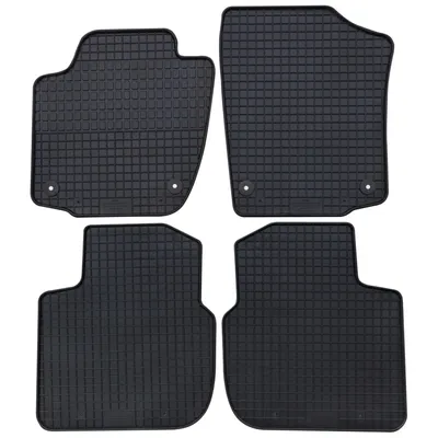 Produktbild von für Skoda Rapid ab 10/2012 Passform Fußmatten PETEX Gummimatten 4-teilig schwarz Allwettermatten Gummifußmatten