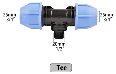 Produktbild von IBC-Tankadapter - T-Stück - Grobgewinde - 1,27/1,91/2,54 cm - PVC/PE/PPR - Rohr-Ø 20/25/32 mm - Kunststoff