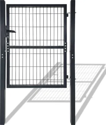 Obrázok produktu pre LZQ 125 x 100 cm Záhradná brána Záhradná brána antracitová Brána do dvora Plot vrátane zámku Dvere, brána, plotová brána, záhradná brána, záhradný plot