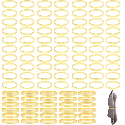 100 Goldene Serviettenringe aus Metall, elegant, Ø 4 cm