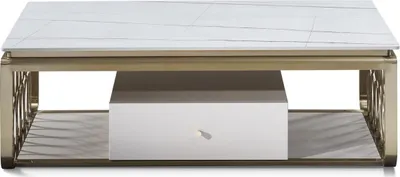 Immagine prodotto di Tavolino Tavolino da salotto Tavolino in acciaio inox Nuovo 130x70cm
