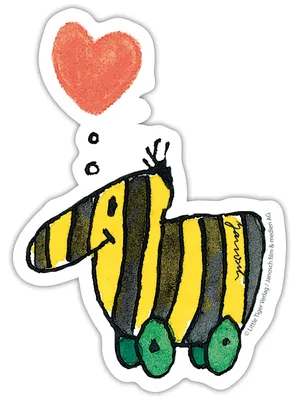 Produktbild von Spreadshirt Janoschs Tigerente Herz Liebe Sticker Aufkleber, 10 x 10 cm, Mattweiß