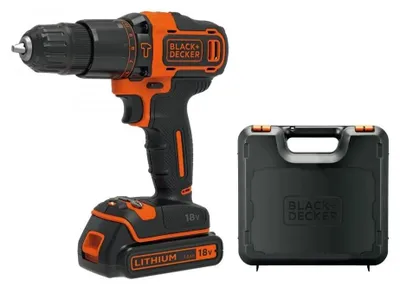Produktbild von Black & Decker BDCHD18K-QW, Handbohrmaschine, Ohne Schlüssel, Schwarz, Orange, 1 cm, 1400 RPM, 2,5 cm