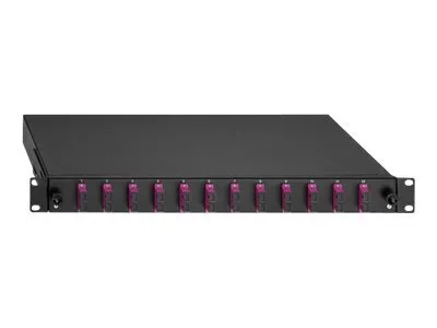 Produktbild von Rutenbeck - Glasfaserkabelkiste - LC Duplex MM X 24 - Schwarz, Aquamarin, RAL 9005 - 1U - 48.3 cm (1