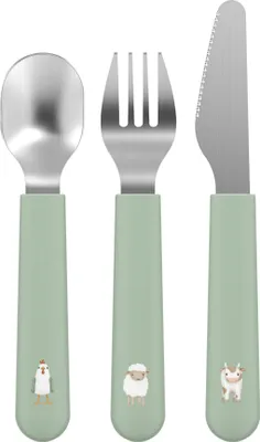 Produktbild von Mepal - Kinderbesteck 3-teiliges Set Mio Little Dutch - Kinderbesteck - Kinderbesteck ab 12 Monate - Inklusive Messer, Gabel & Löffel - 3er Set - Little Farm