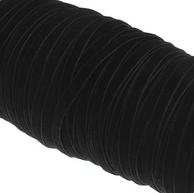 Samtband 15 m, 6 mm, Schwarz, 100% Samt
