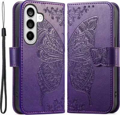 Produktbild von Samsung Galaxy A57 Hülle - Coverup Schmetterling Klapphülle - Dunkelviolett