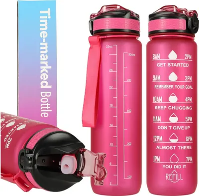 Produktbild von Wasserflasche 1L bidon rosa