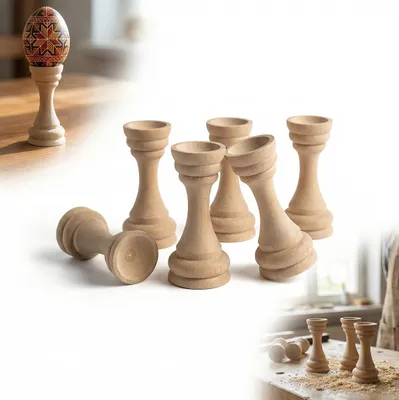 Immagine prodotto di Set di 50 SOTTOBICCHIERI IN LEGNO per UOVA 7,5 cm base per decoupage