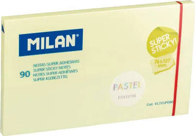 Obrázek produktu pro Samolepicí bločky SUPER STICKY PASTEL 127x76, balení po 90 kusech, žlutá barva