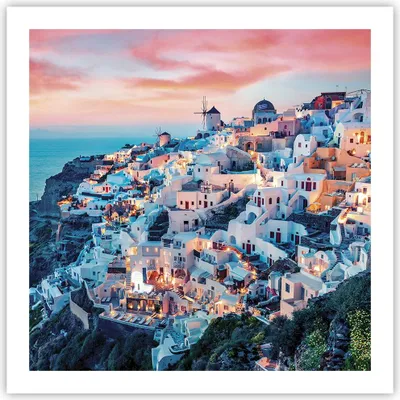Produktbild von Poster - Poster ohne Rahmen - Santorini Griechenland anzeigen - 60x60 cm - Wand Bild - Wanddeko - Wandbilder - Kunstposter - Wandposter - Bilder - Kunstdruck - Wanddekoration - P2XAC60x60-4784