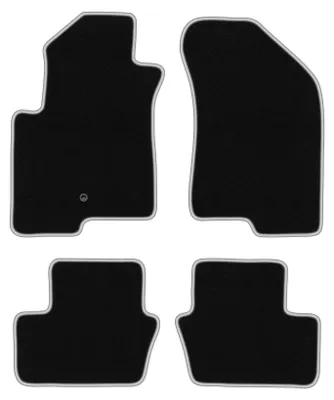 Produktbild von Fußmatten Velours Schwarz/Silber für Jeep Compass MK49 2007-2017 Set 4-tlg