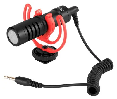 Imagen del producto de Joby JB01643-BWW, micrófono para cámara digital, rango de frecuencia de 35 a 18000 Hz, con cable, conector de 3,5 mm (1/8"), color , detalles en rojo, materiales: ABS (acrilonitrilo butadieno estireno), aluminio, poliuretano
